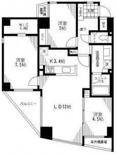 MEJIRO HOUSEの5階・3LDKの間取り図