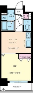 インフィニティ三田8階・1DKの間取り図
