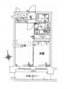 ファーストクラス横濱第2の6階・1LDKの間取り図