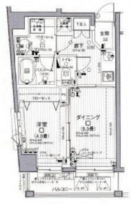 日神デュオステージ代田橋和泉通り2階・1DKの間取り図