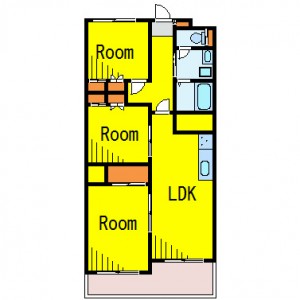 ホワイトマンションの6階・3LDKの間取り図