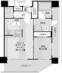 スタジオデン千鳥町の202号室のお部屋です。