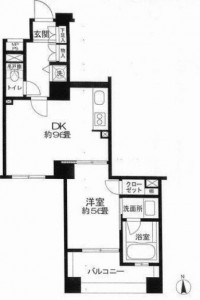 クリオ三田ラ・モード5階・1LDKの間取り図