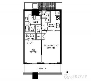 パークタワー横浜ステーションプレミア19階・1LDKの間取り図