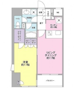 ルメイユ横浜関内の901号室の間取りです。